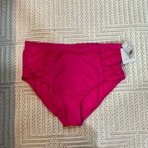 La Blanca High Waist Ruched Swim Bottoms 22W Pink NWT